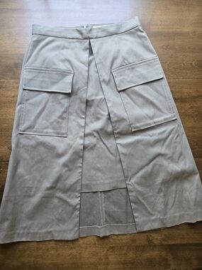 Ray Beams The Way of Chic Taupe A-Line Midi Skirt Size 1